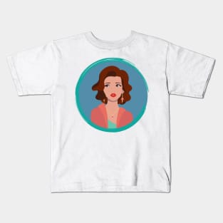 Woman with the long earrings Kids T-Shirt